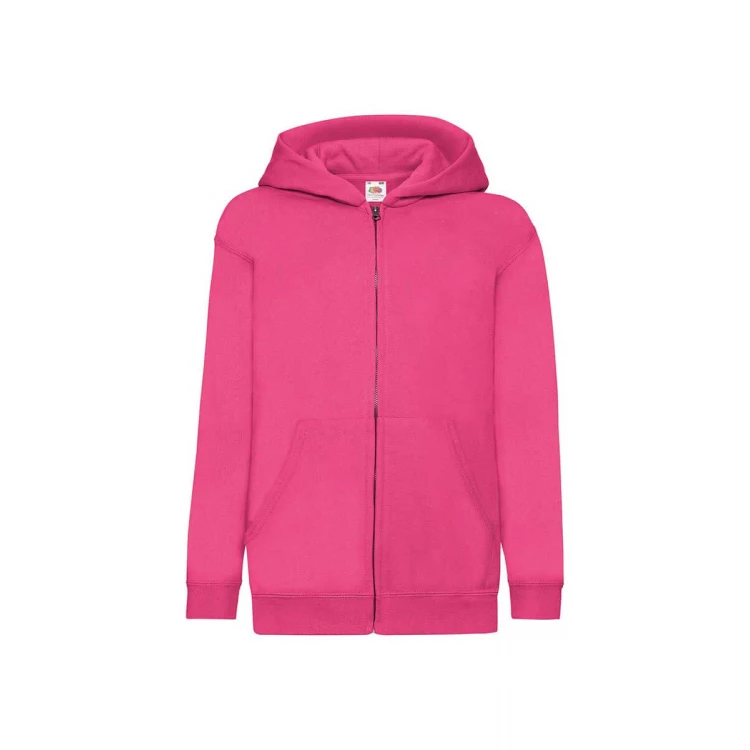Sudadera infantil con capucha y cremallera sin cordón de seguridad, en algodón-poliéster, para personalizar con logo