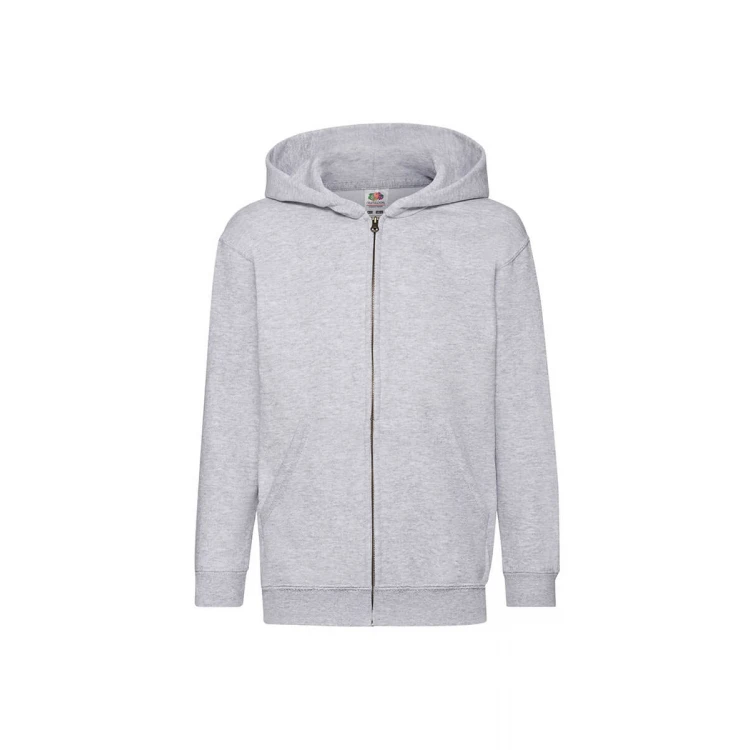 Sudadera infantil con capucha y cremallera sin cordón de seguridad, en algodón-poliéster, para personalizar con logo