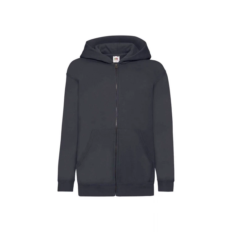 Sudadera infantil con capucha y cremallera sin cordón de seguridad, en algodón-poliéster, para personalizar con logo