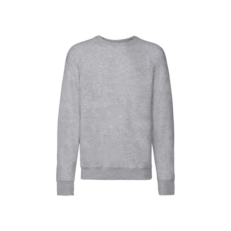 Sudadera gris Fruit of the Loom mod. Lightweight con mangas raglan, para personalizar con logo