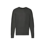 Sudadera gris Fruit of the Loom mod. Lightweight con mangas raglan, para personalizar con logo