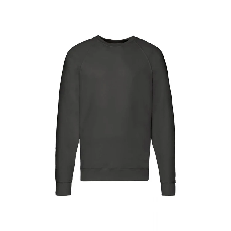 Sudadera gris Fruit of the Loom mod. Lightweight con mangas raglan, para personalizar con logo