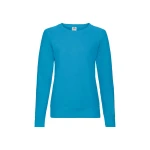 Sudadera ligera mujer FRUIT OF THE LOOM cuello redondo en algodón-poliéster, corte ajustado, para personalizar con logo