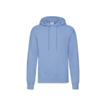 Sudadera gris oscuro FRUIT OF THE LOOM con capucha, bolsillo canguro, vista frontal, lista para personalización con logo