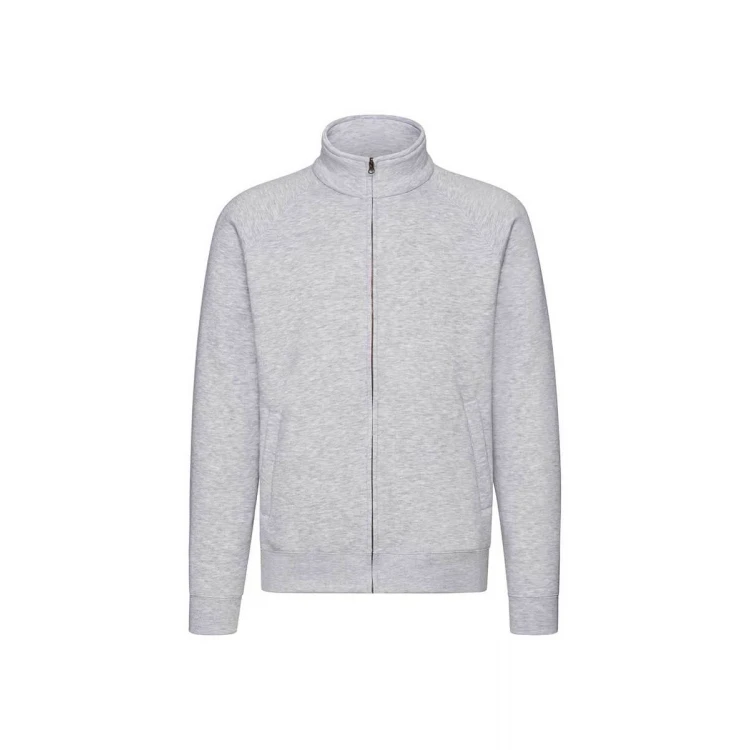 Sudadera FRUIT OF THE LOOM Premium con cremallera completa en algodón poliéster, bolsillos tipo canguro, lista para personalización de logo