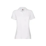 Polo femme avec col et boutons en coton, couture cintrée féminine, personnalisable avec logo