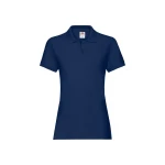 Polo femme avec col et boutons en coton, couture cintrée féminine, personnalisable avec logo