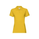 Polo femme avec col et boutons en coton, couture cintrée féminine, personnalisable avec logo