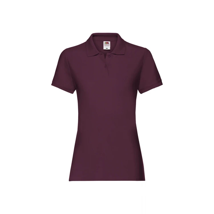 Polo femme avec col et boutons en coton, couture cintrée féminine, personnalisable avec logo