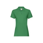 Polo femme avec col et boutons en coton, couture cintrée féminine, personnalisable avec logo