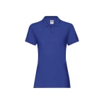 Polo femme avec col et boutons en coton, couture cintrée féminine, personnalisable avec logo