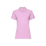 Polo femme avec col et boutons en coton, couture cintrée féminine, personnalisable avec logo