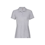 Polo femme avec col et boutons en coton, couture cintrée féminine, personnalisable avec logo