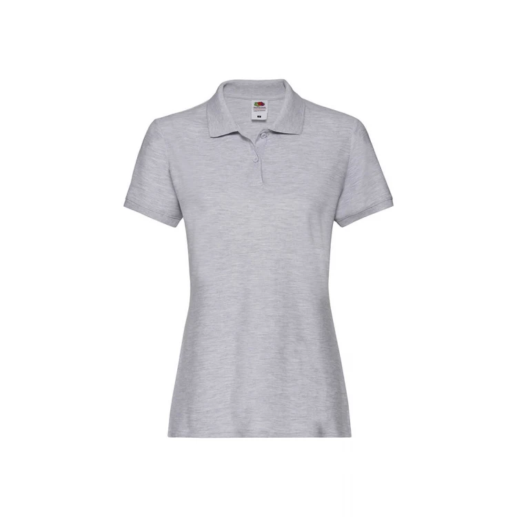 Polo femme avec col et boutons en coton, couture cintrée féminine, personnalisable avec logo