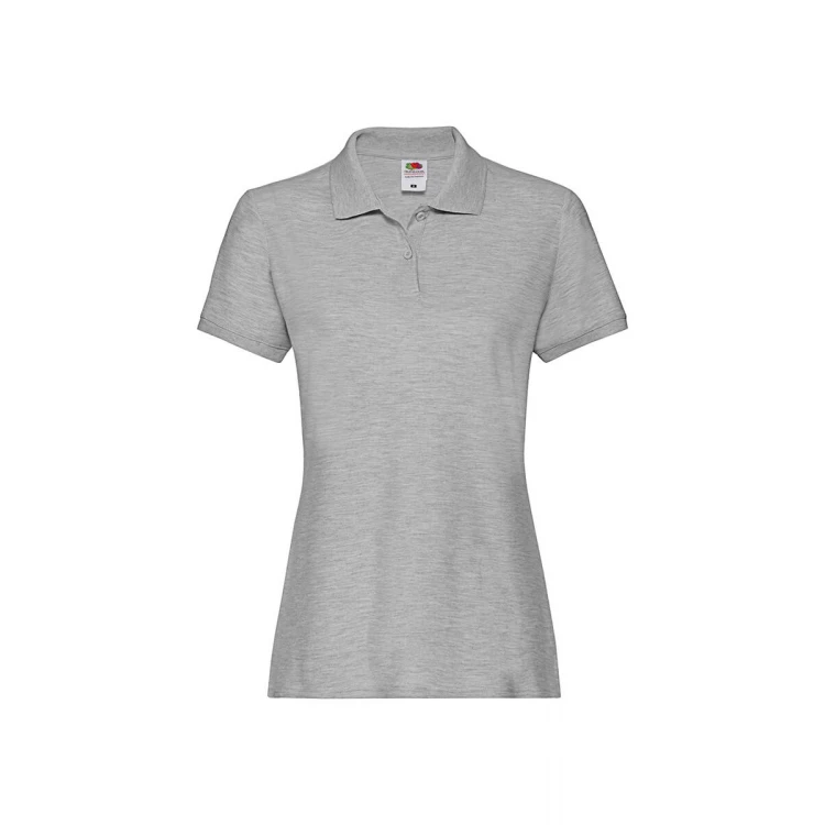 Polo femme avec col et boutons en coton, couture cintrée féminine, personnalisable avec logo