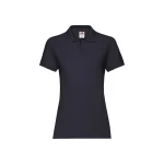 Polo femme avec col et boutons en coton, couture cintrée féminine, personnalisable avec logo