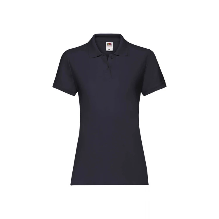 Polo femme avec col et boutons en coton, couture cintrée féminine, personnalisable avec logo