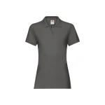 Polo femme avec col et boutons en coton, couture cintrée féminine, personnalisable avec logo