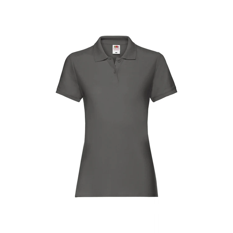 Polo femme avec col et boutons en coton, couture cintrée féminine, personnalisable avec logo