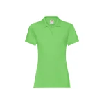Polo femme avec col et boutons en coton, couture cintrée féminine, personnalisable avec logo