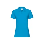 Polo femme avec col et boutons en coton, couture cintrée féminine, personnalisable avec logo