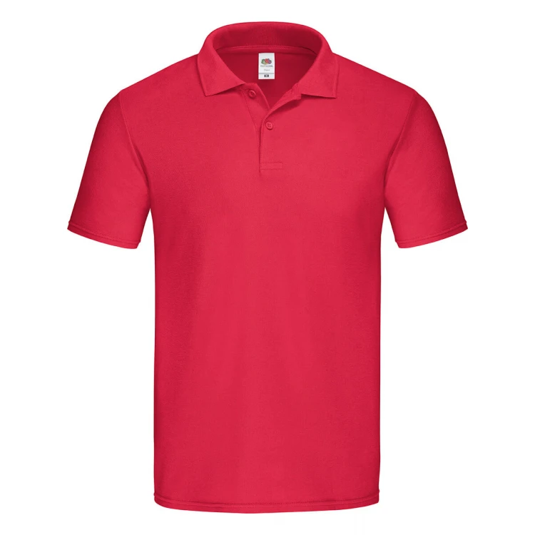 Polo homme FRUIT OF THE LOOM Original en coton piqué avec col et boutons, disponible à personnaliser avec logo