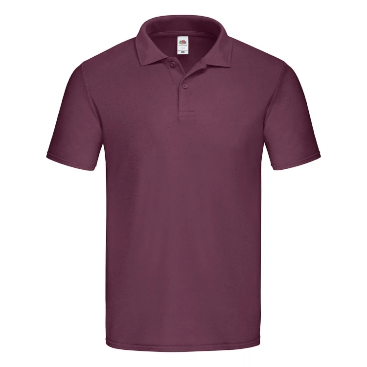 Polo homme FRUIT OF THE LOOM Original en coton piqué avec col et boutons, disponible à personnaliser avec logo