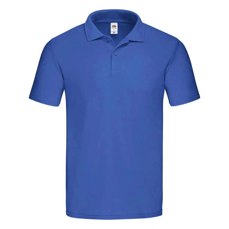 Polo homme FRUIT OF THE LOOM Original en coton piqué avec col et boutons, disponible à personnaliser avec logo