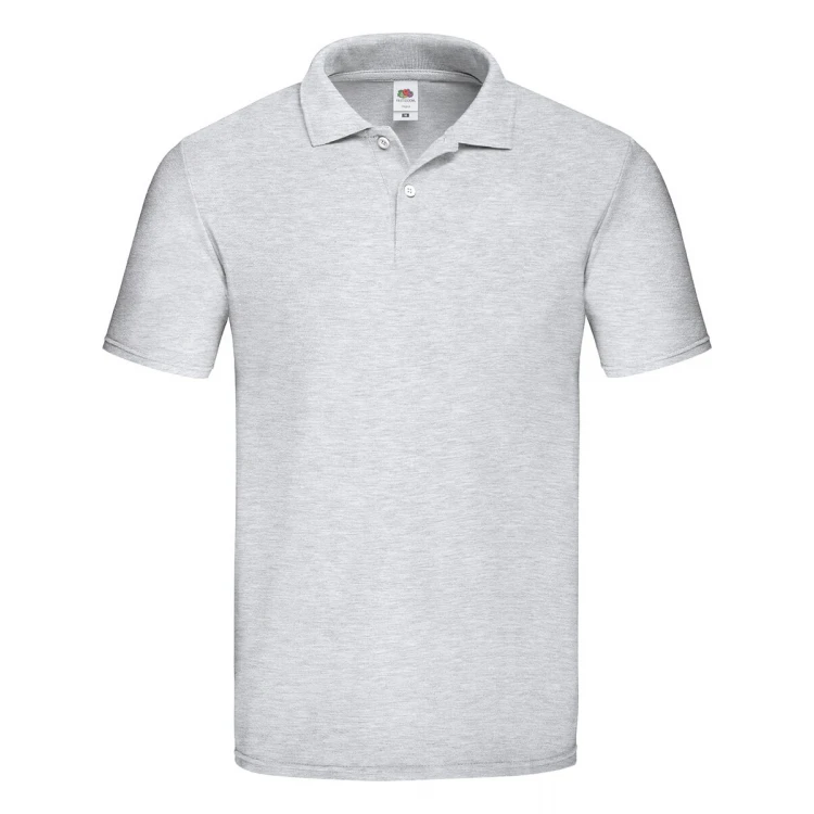 Polo homme FRUIT OF THE LOOM Original en coton piqué avec col et boutons, disponible à personnaliser avec logo