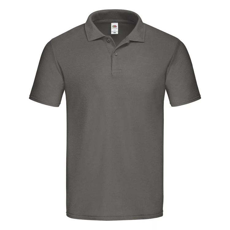 Polo homme FRUIT OF THE LOOM Original en coton piqué avec col et boutons, disponible à personnaliser avec logo