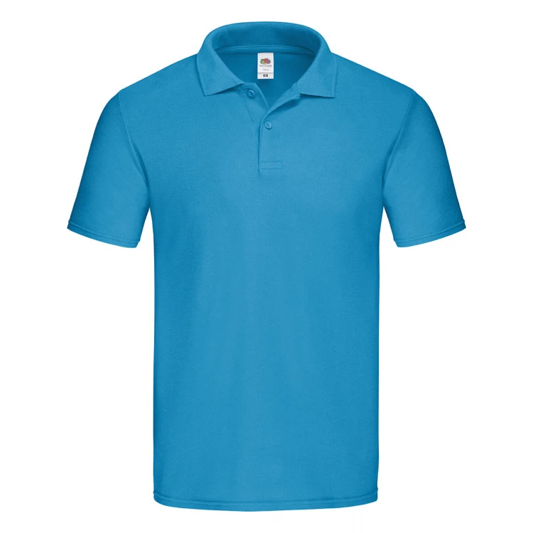 Polo homme FRUIT OF THE LOOM Original en coton piqué avec col et boutons, disponible à personnaliser avec logo