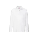 Polo de manga larga para niños FRUIT OF THE LOOM en tejido 65% poliéster 35% algodón con cuello y dos botones en tono
