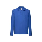 Polo de manga larga para niños FRUIT OF THE LOOM en tejido 65% poliéster 35% algodón con cuello y dos botones en tono