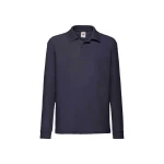 Polo de manga larga para niños FRUIT OF THE LOOM en tejido 65% poliéster 35% algodón con cuello y dos botones en tono