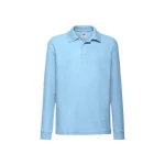 Polo de manga larga para niños FRUIT OF THE LOOM en tejido 65% poliéster 35% algodón con cuello y dos botones en tono