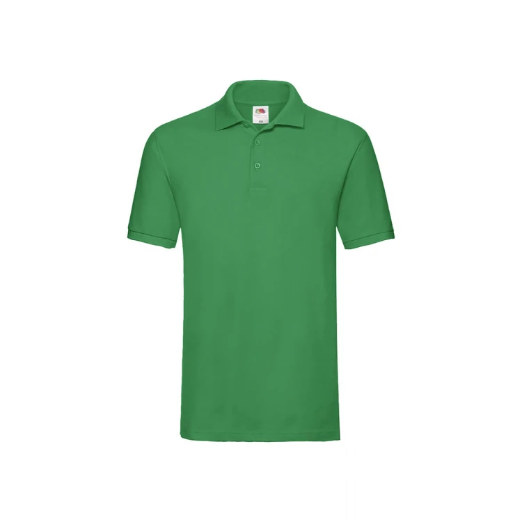 Polo de manga larga FRUIT OF THE LOOM mod. Premium con tres botones en tono y aberturas laterales