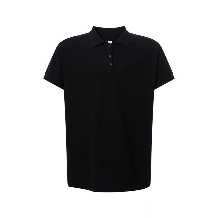 Polo piqué mujer JHK Curves en algodón peinado con cuello y botones, lista para personalizar