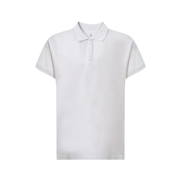 Polo piqué mujer JHK Curves en algodón peinado con cuello y botones, lista para personalizar