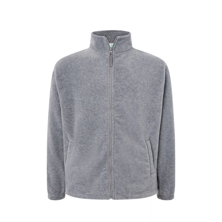 Pile uomo JHK con zip intera in poliestere riciclato, da personalizzare con logo