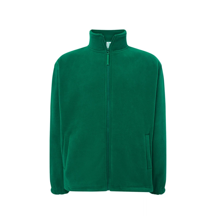 Pile uomo JHK con zip intera in poliestere riciclato, da personalizzare con logo