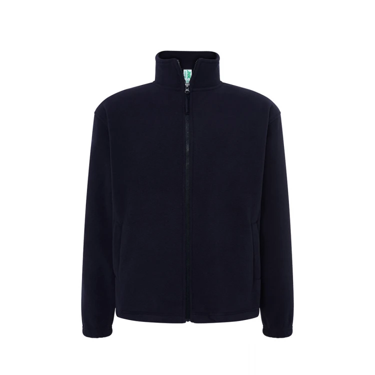 Pile uomo JHK con zip intera in poliestere riciclato, da personalizzare con logo