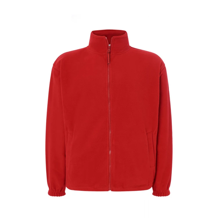 Pile uomo JHK con zip intera in poliestere riciclato, da personalizzare con logo