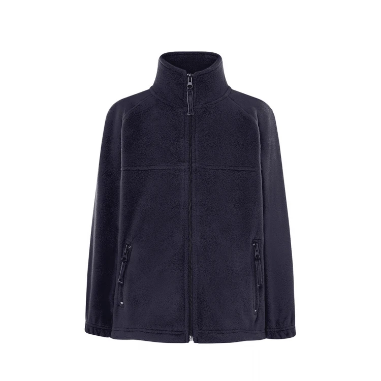 Polaire enfant JHK avec fermeture zippée intégrale en polyester recyclé, disponible à personnaliser pour l'école