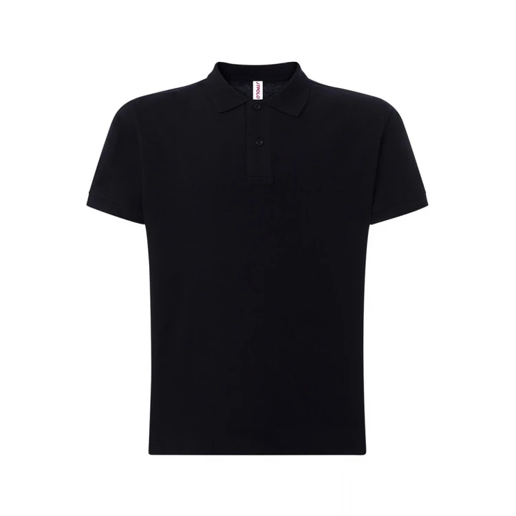 Polo con cuello y mangas cortas en algodón piqué, vista frontal, para personalizar con logo
