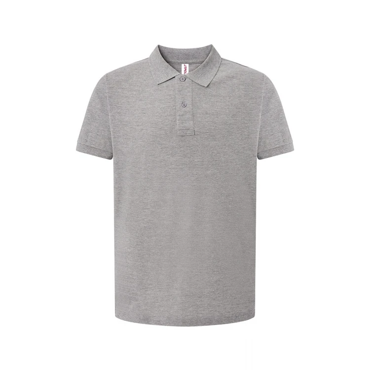 Polo con cuello y mangas cortas en algodón piqué, vista frontal, para personalizar con logo