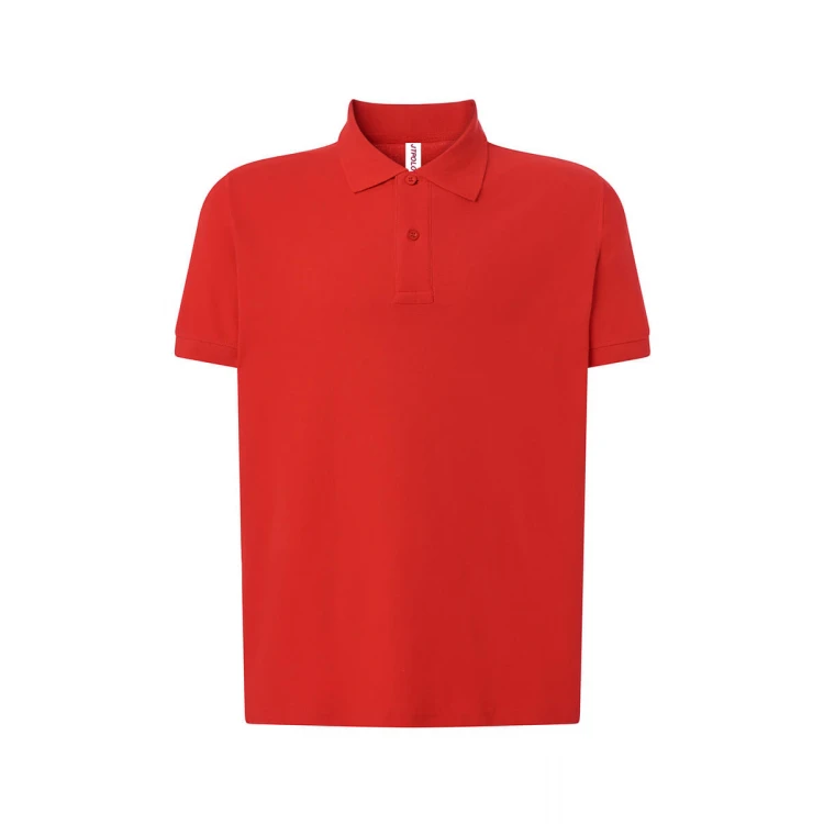 Polo con cuello y mangas cortas en algodón piqué, vista frontal, para personalizar con logo