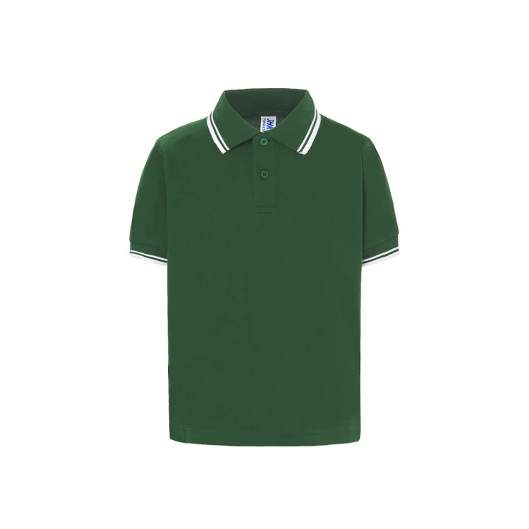 Polo piqué infantil JHK Regular Contrast con cuello a contraste, 100% algodón, para personalizar con logo