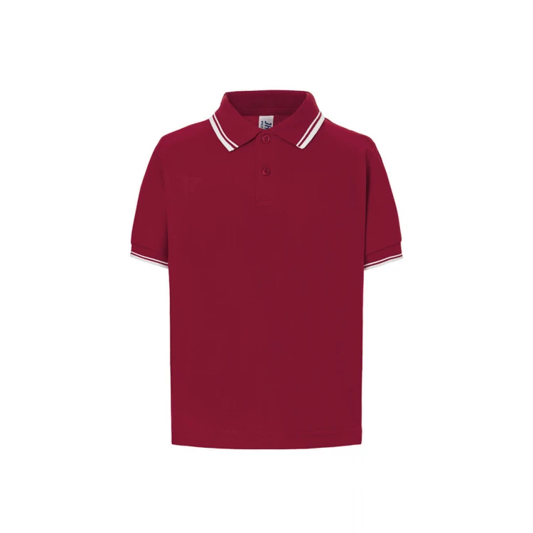 Polo piqué infantil JHK Regular Contrast con cuello a contraste, 100% algodón, para personalizar con logo