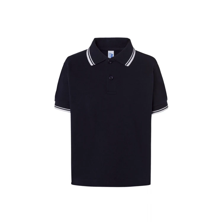 Polo piqué infantil JHK Regular Contrast con cuello a contraste, 100% algodón, para personalizar con logo