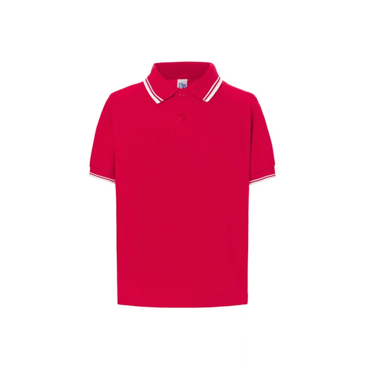 Polo piqué infantil JHK Regular Contrast con cuello a contraste, 100% algodón, para personalizar con logo